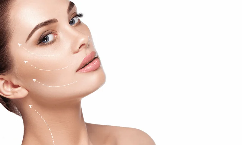 Face tightening and skincare illustration